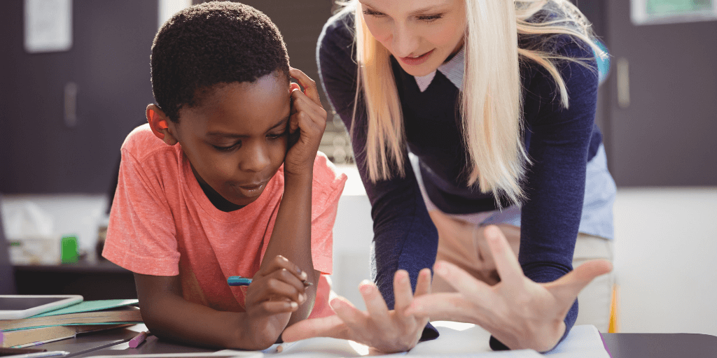 Boy interacting with therapist