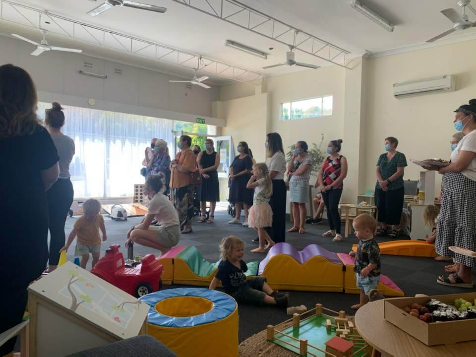 group of families and children in the new ChildSPACE location in Corryong