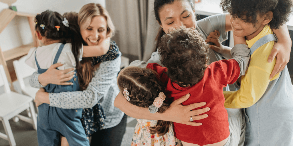 Cultural safety hugging children