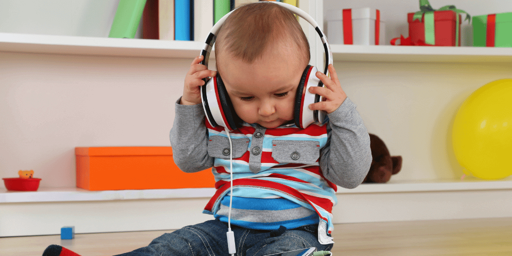 Child with headphones