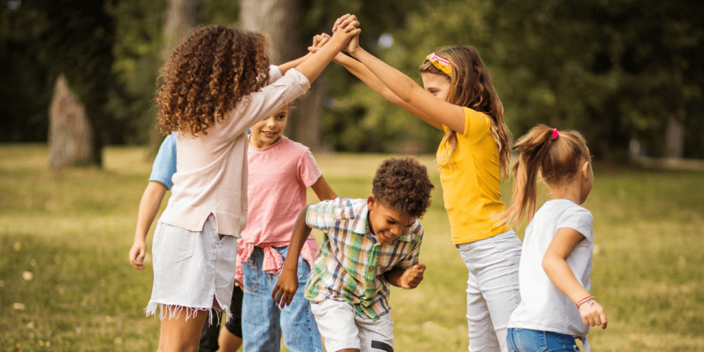 Group of children engaging in outdoor play